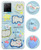 For Vivo Y33s Back Cover Case (3D Cute Cartoons | Hard Back Side Soft | Matte Premium Finish | HD Printing)