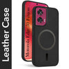 For Motorola Moto Edge 50 Fusion Back Cover Case Leather Finish (MagSafe Compatible Wireless Charging | Soft Touch | Camera Bump Protection)