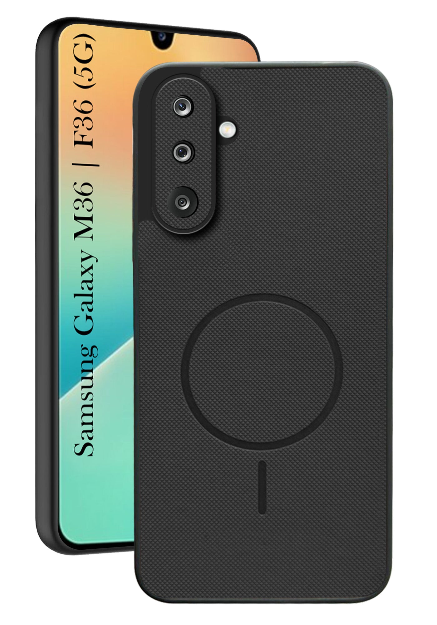 For Samsung Galaxy M36 | Samsung Galaxy F36 Back Cover Case PU Leather (Texture Grip Design | Professional Minimalist | Camera Protection | Soft and Flexible)