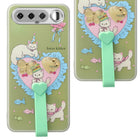 For Realme 16 Back Cover Case (3D Cute Heart Strap Holder | Camera Protection | Designer Girls Print)