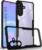 For Samsung Galaxy A57 5G Back Cover Case Hybrid (Shockproof with Polycarbonate Clear Panel | Professional Black)