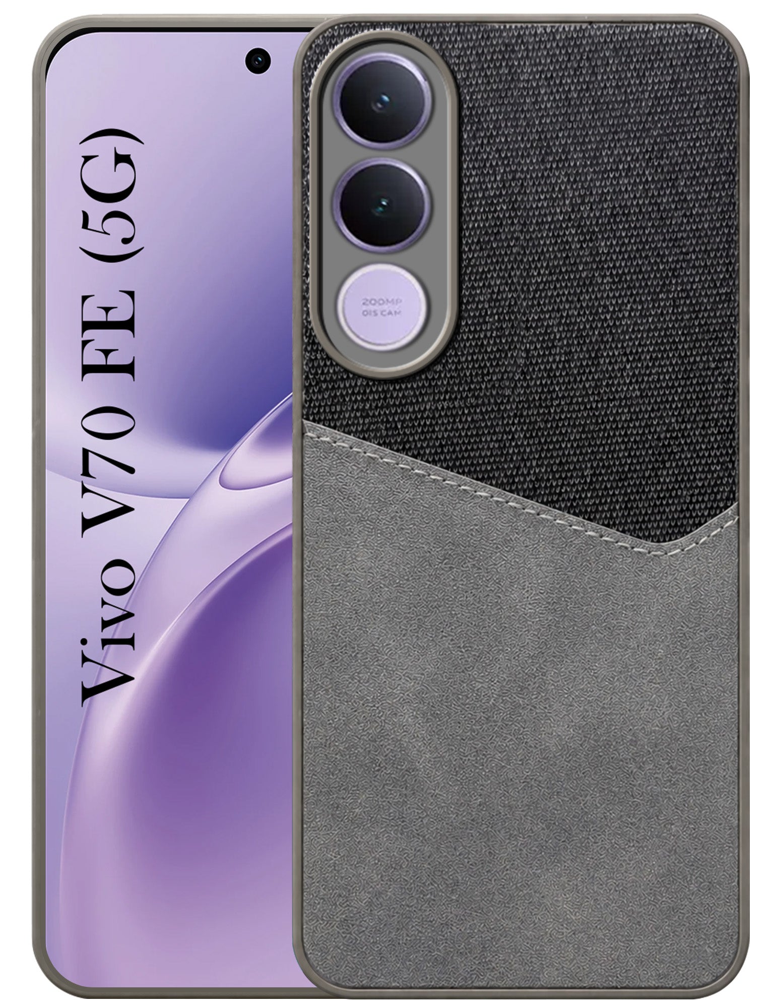 For Vivo V70 FE 5G Back Cover Case (Dual PU Leather Stitch | Professional Minimalist | Soft and Flexible)