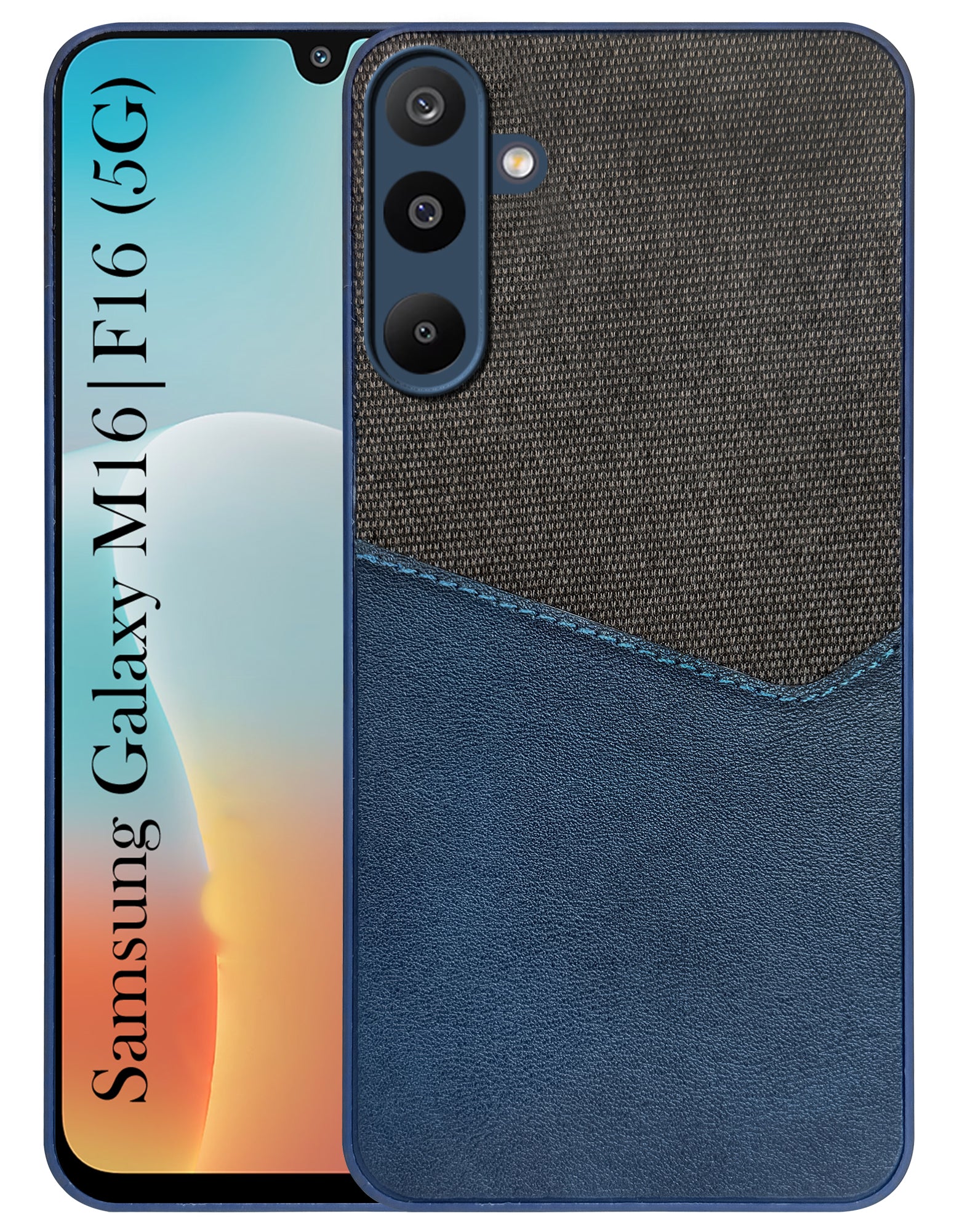 For Samsung Galaxy M16 5G | Samsung Galaxy F16 Back Cover Case (Dual PU Leather Stitch | Professional Minimalist | Soft and Flexible)