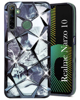 For Realme Narzo 10 Back Cover Case (Dual Design Glitter Sparkle and Detachable Diamond Print Case | Soft and Flexible)