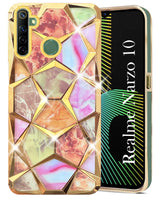 For Realme Narzo 10 Back Cover Case (Dual Design Glitter Sparkle and Detachable Diamond Print Case | Soft and Flexible)