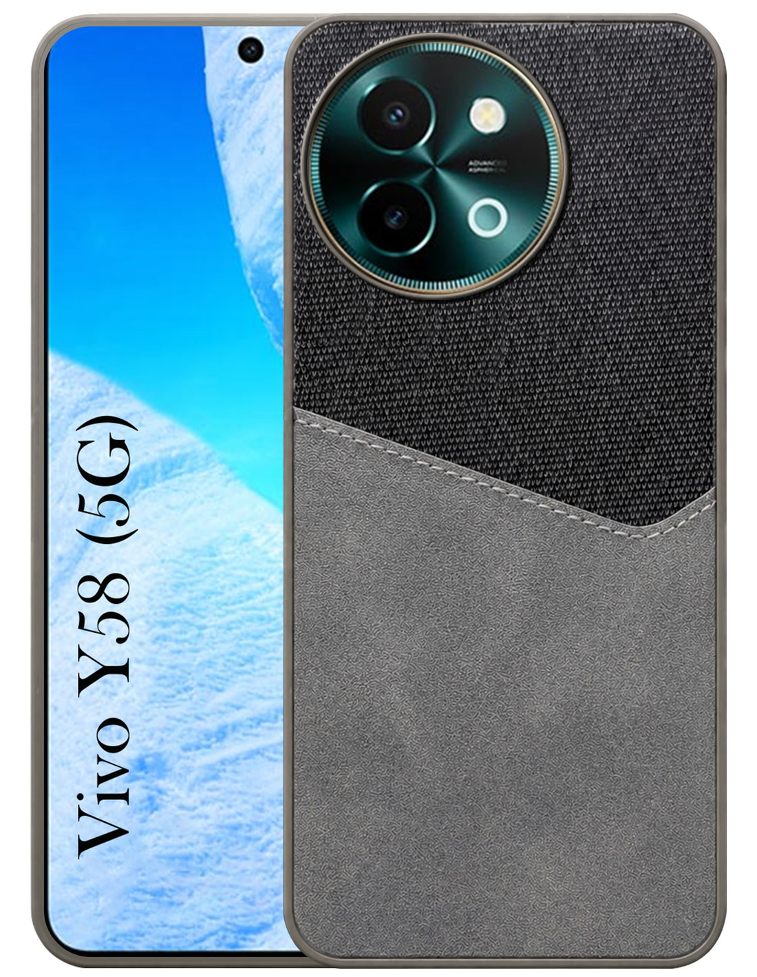For Vivo Y58 5G Back Cover Case (Dual PU Leather Stitch | Professional Minimalist | Soft and Flexible)