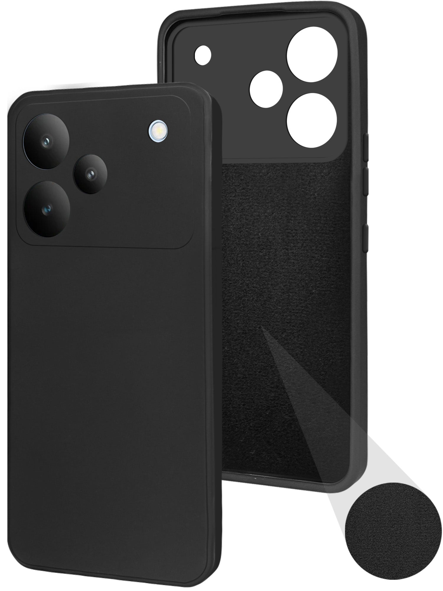 For Realme P4 Back Cover Case (Matte Finish Silicone with Inside Fiber cloth)