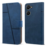 For Vivo iQOO Z9 Lite 5G Flip Cover Case ( Stitched Leather with Magnetic Closure)