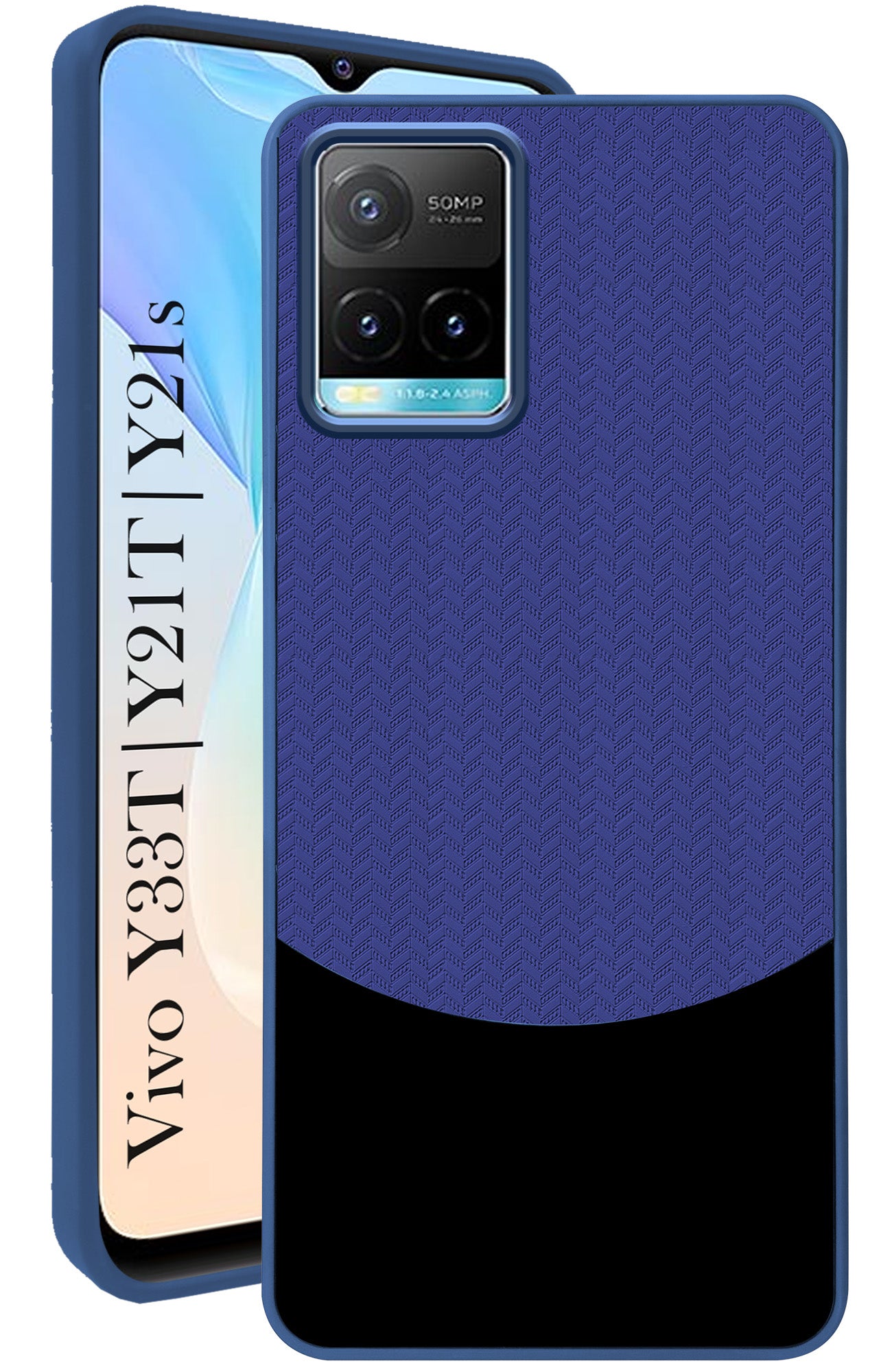 For Vivo Y33T | Vivo Y21T | Vivo Y21s Back Cover Case (Elegant PU Leather Finish | Premium Minimalist Professional | Camera Protection Bump)