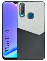 For Vivo U10 Back Cover Case (Dual PU Leather Stitch | Professional Minimalist | Soft and Flexible)
