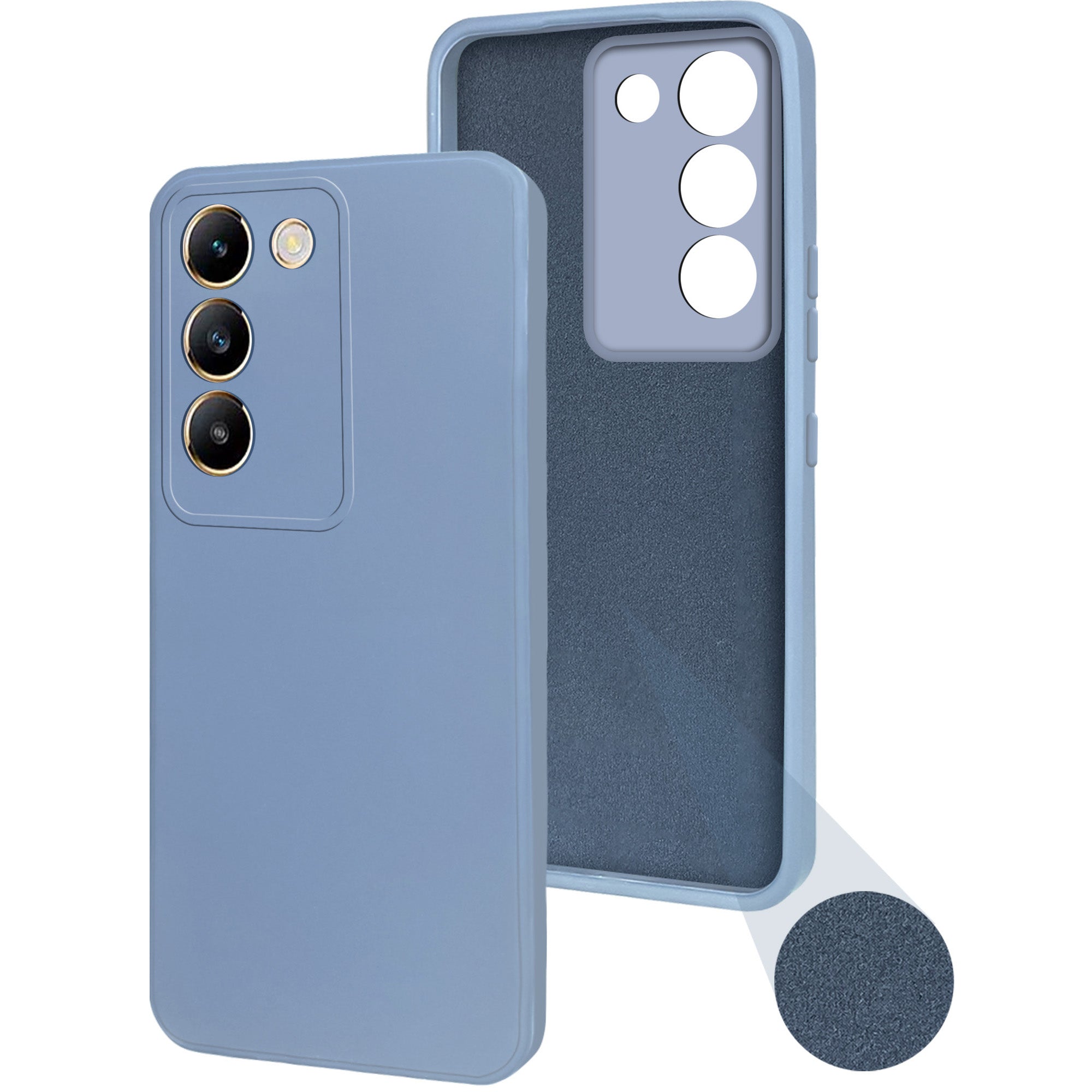 For Vivo Y200e Back Cover Case (Matte Finish Silicone with Inside Fiber Cloth)