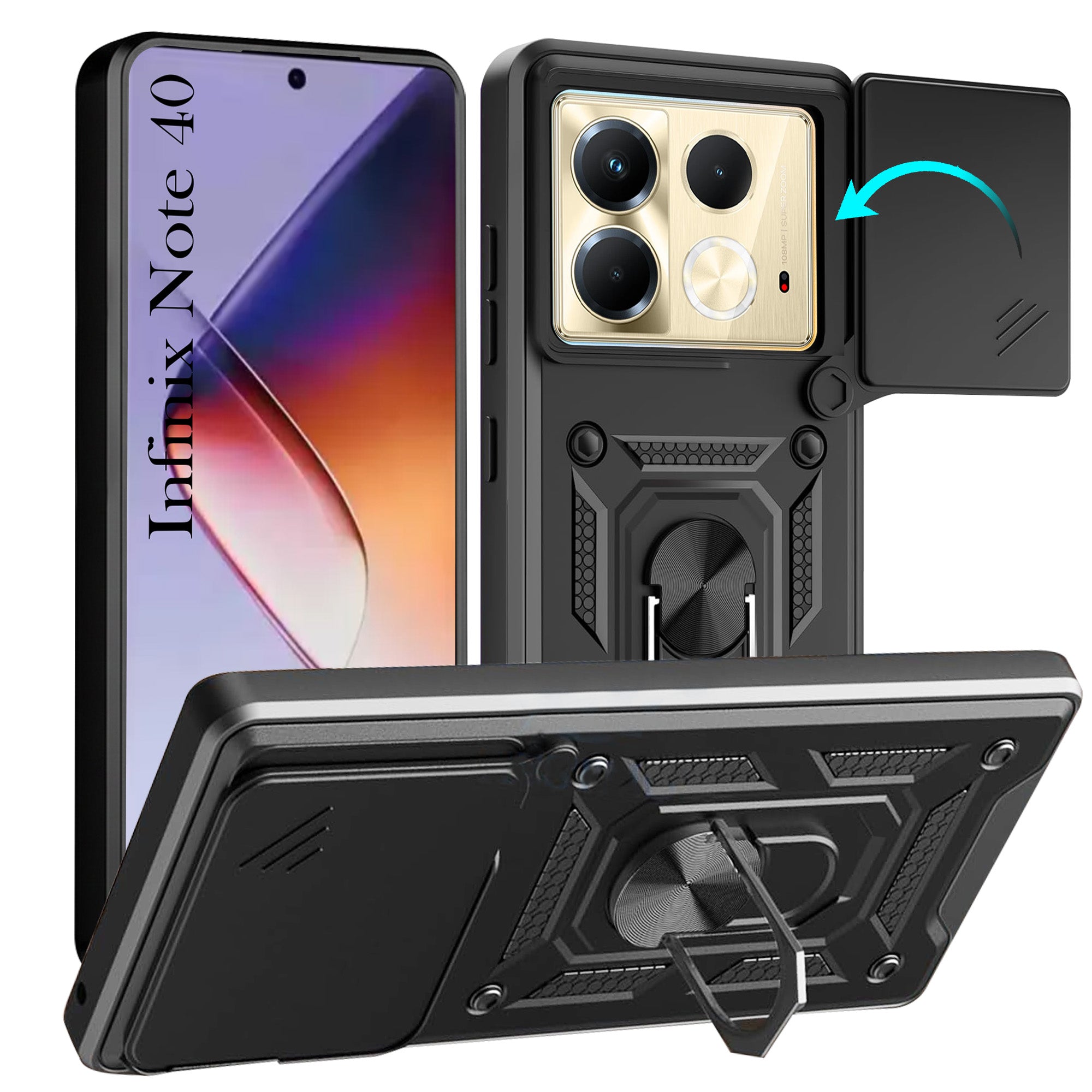 For Infinix Note 40 Back Cover Case (Hybrid Dual Armor Polycarbonate)
