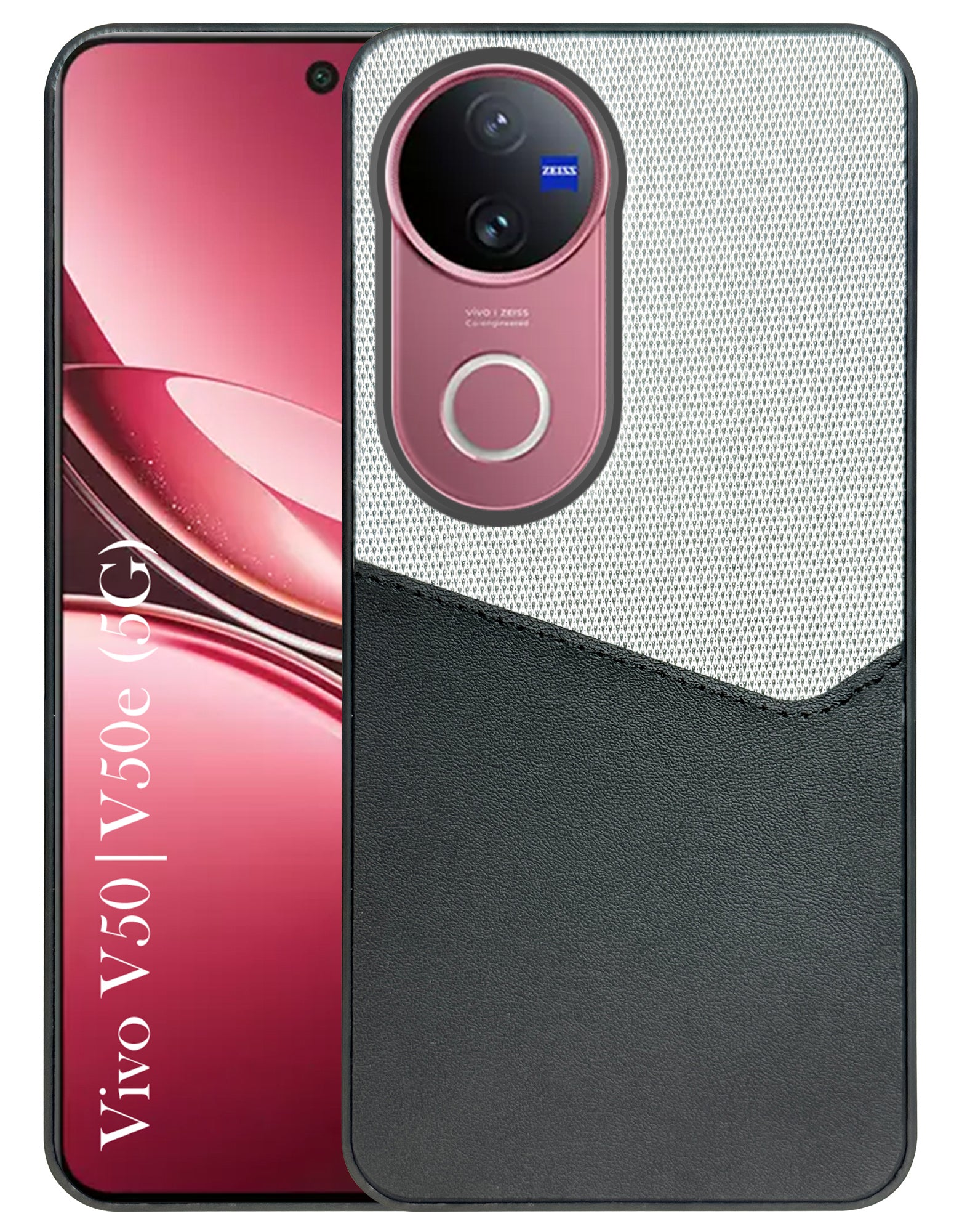 For Vivo V50 | Vivo V50e Back Cover Case (Dual PU Leather Stitch | Professional Minimalist | Soft and Flexible)