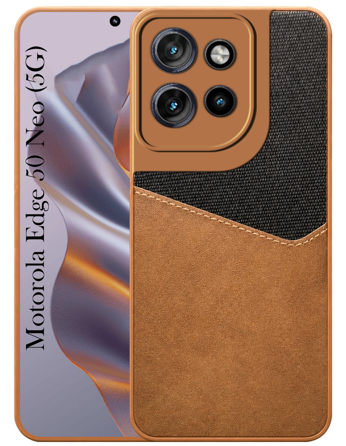 For Motorola Moto Edge 50 Neo Back Cover Case (Dual PU Leather Stitch | Professional Minimalist | Soft and Flexible)