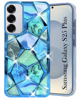 For Samsung Galaxy S25 Plus Back Cover Case (Dual Design Glitter Sparkle and Detachable Diamond Print Case | Soft and Flexible)