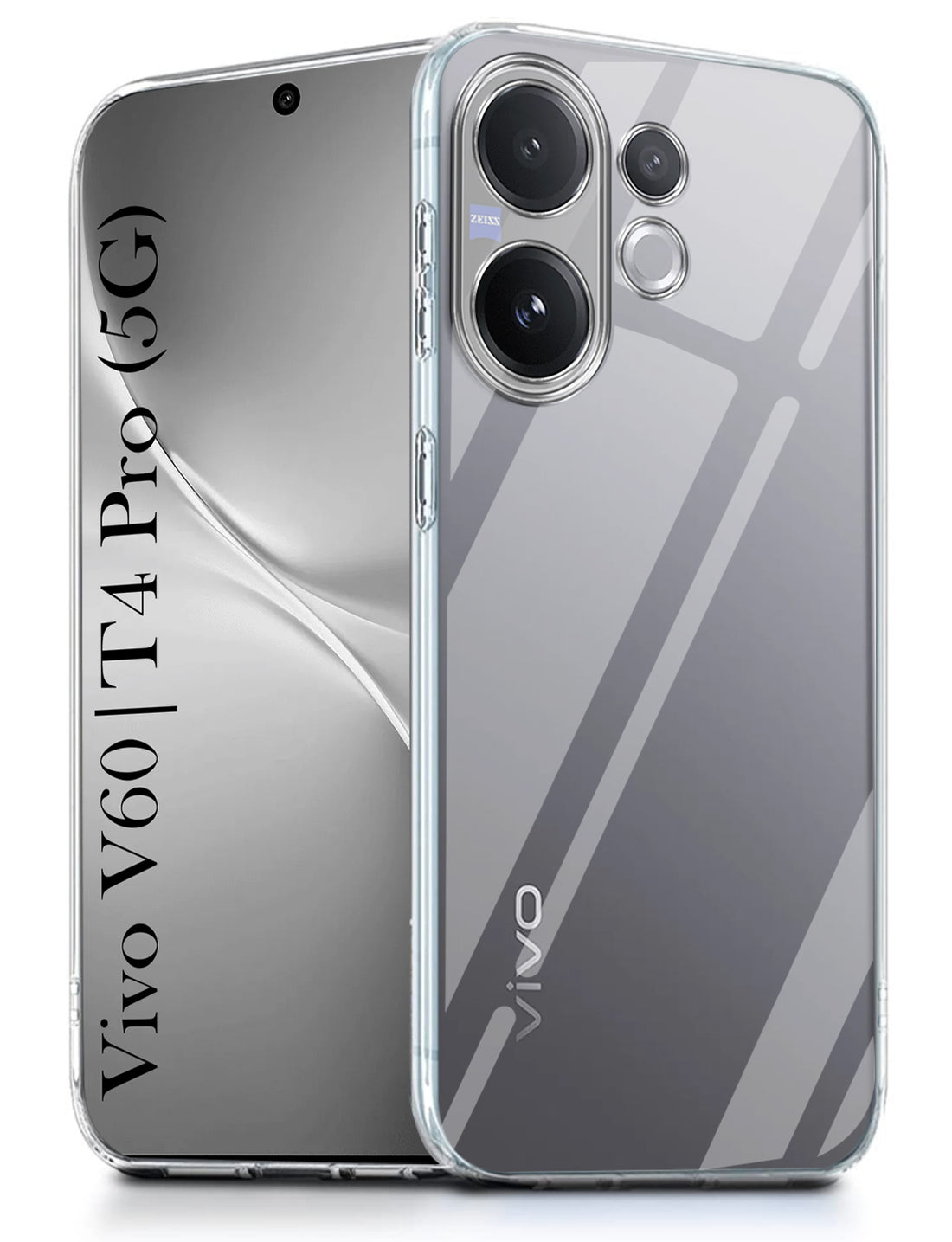 For Vivo V60 | Vivo T4 Pro Back Cover Case Silicone (Clear Shockproof Case with Camera Protection | Soft and Flexible | Transparent)