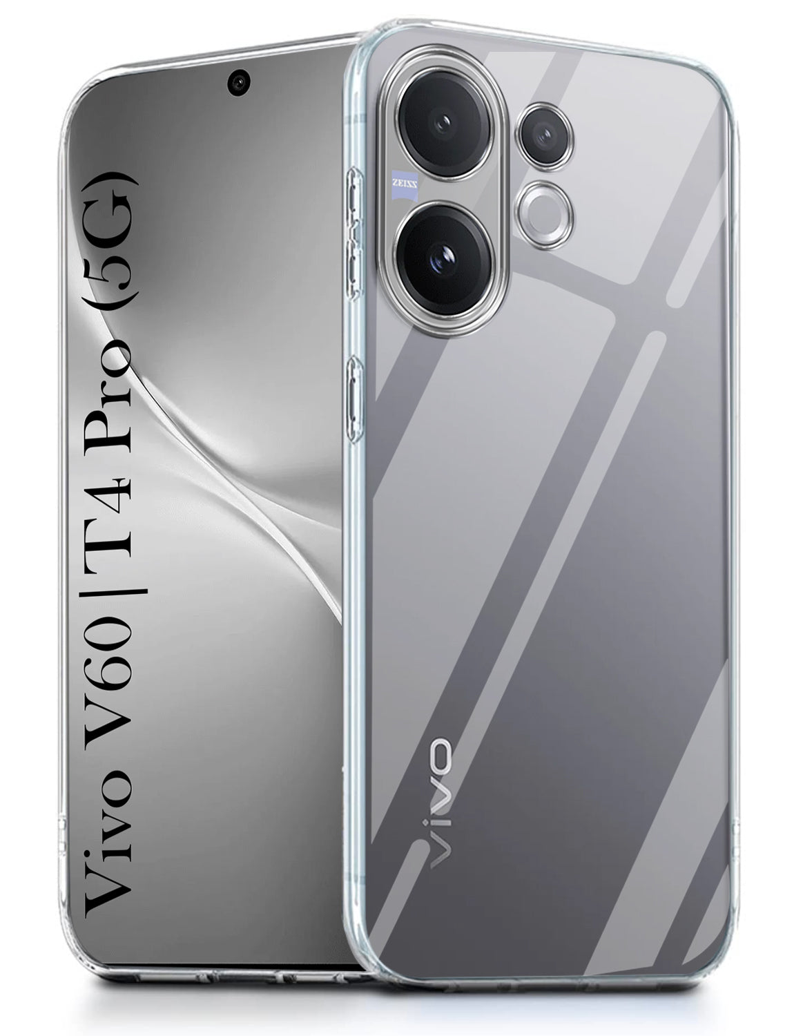 For Vivo V60 | Vivo T4 Pro Back Cover Case Silicone (Clear Shockproof Case with Camera Protection | Soft and Flexible | Transparent)