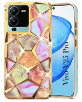 For Vivo V25 Pro Back Cover Case ( Dual Design Glitter Sparkle and Detachable Diamond Print Case | Soft and Flexible)