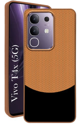 For Vivo T4x | Vivo Y31 Pro Back Cover Case (Elegant PU Leather Finish | Premium Minimalist Professional | Camera Protection Bump)