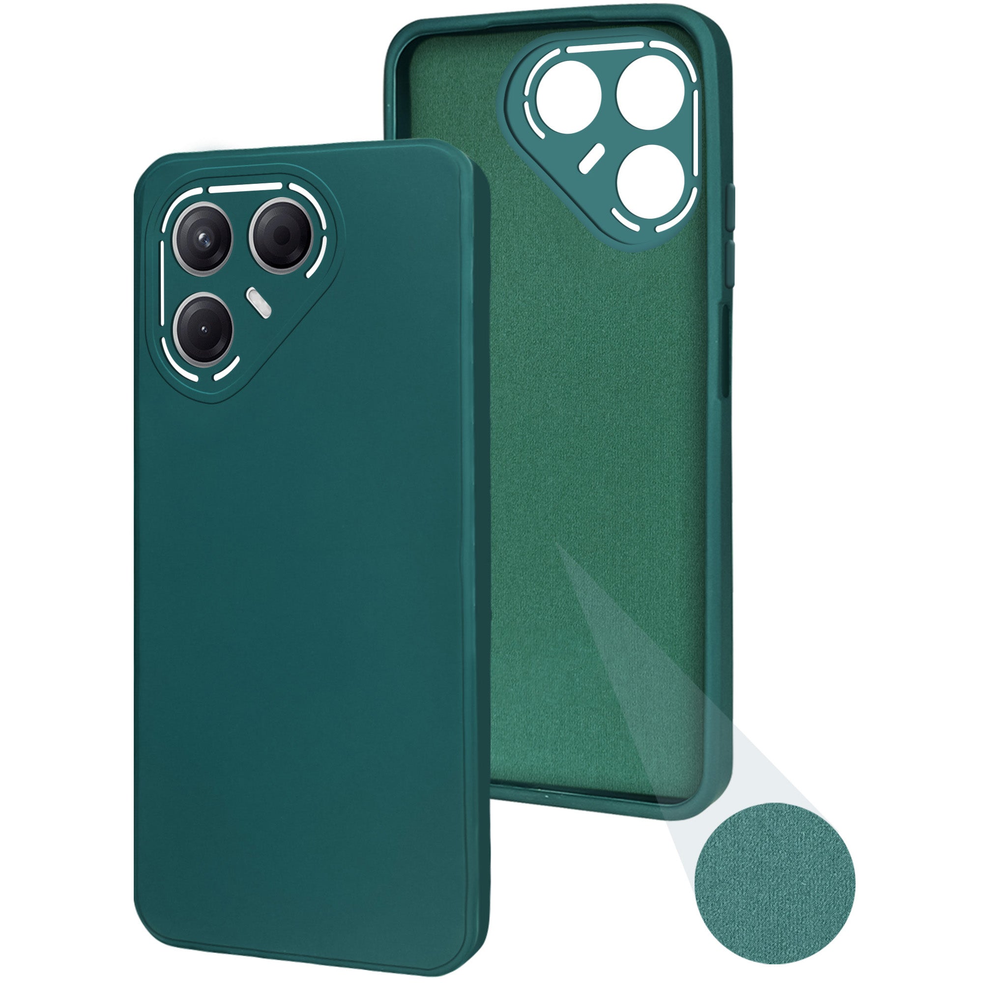 For Tecno Pova 7 5G Back Cover Case (Matte Finish Silicone with Inside Fiber Cloth)