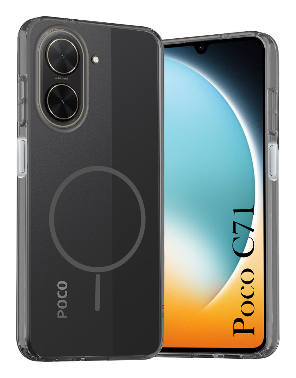 For Poco C71 Back Cover Case Silicone (Slim Paper Thin | Camera Protection Bump | Minimalist Professional | Soft Flexible)