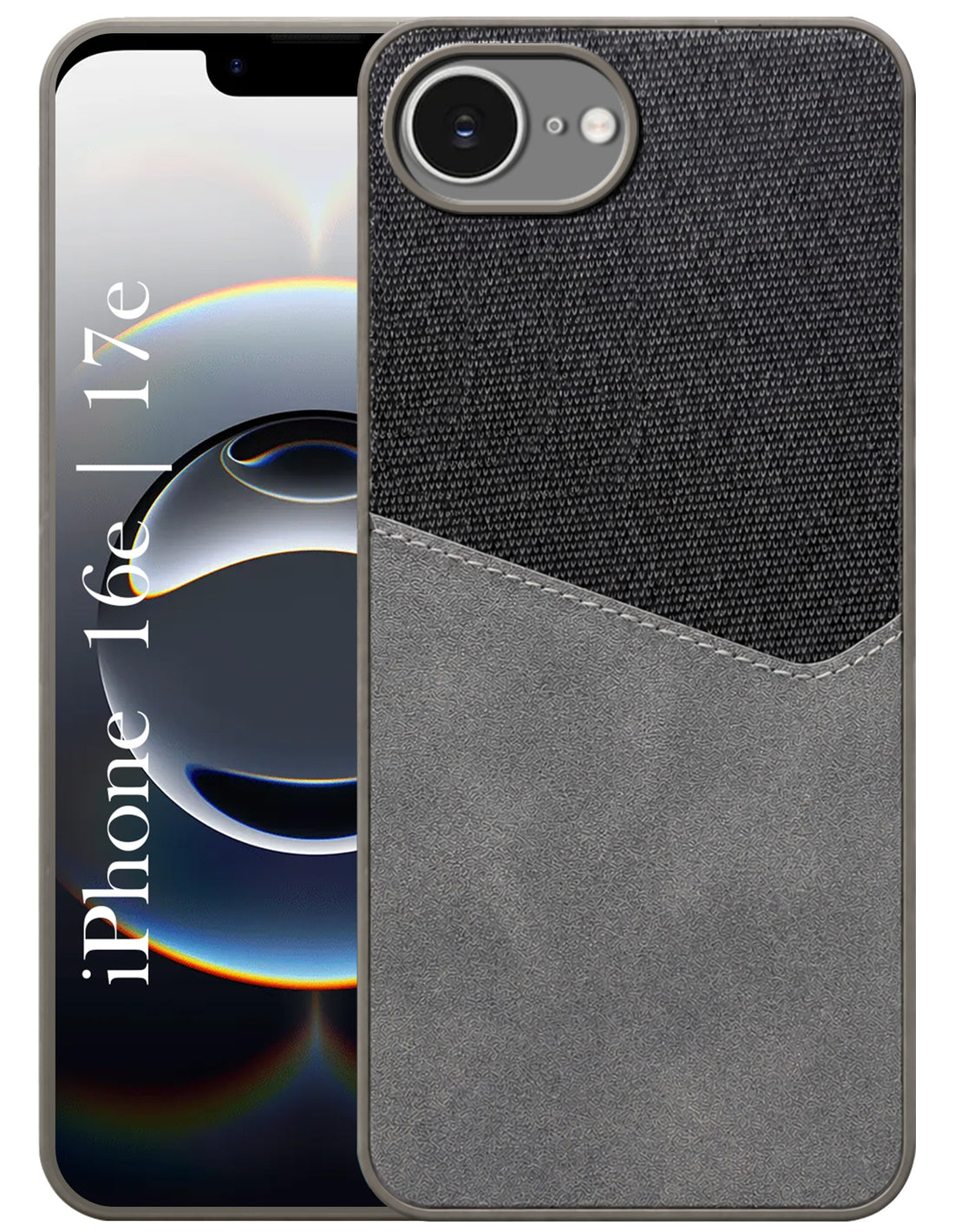 For iPhone 16e | iPhone 17e Back Cover Case  (Dual PU Leather Stitch | Professional Minimalist | Soft and Flexible)