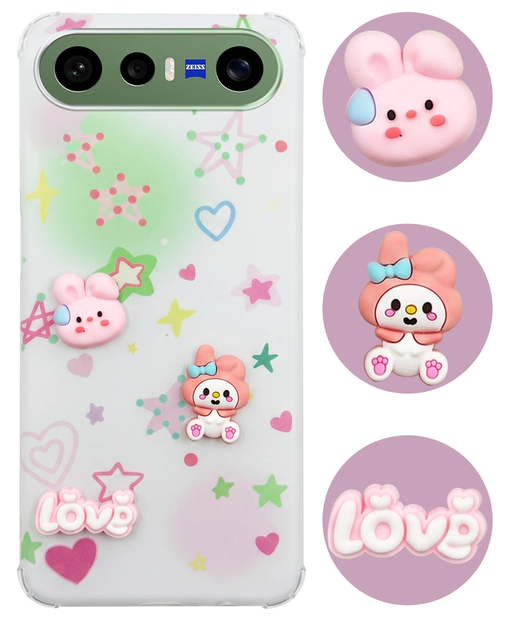 For Vivo X300 FE Back Cover Case (3D Cute Cartoons | Hard Back Side Soft | Matte Premium Finish | HD Printing)