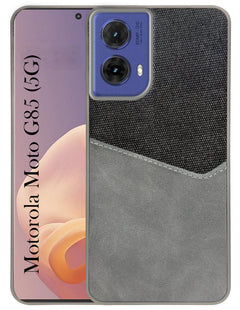 For Motorola Moto G85 Back Cover Case (Dual PU Leather Stitch | Professional Minimalist | Soft and Flexible)