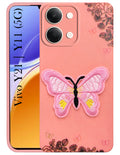 For Vivo Y11 | Vivo Y21 5G Back Cover Case (Soft Butterfly Embroidery | Women Teen Girls | Camera Protection| Matte Silicone)