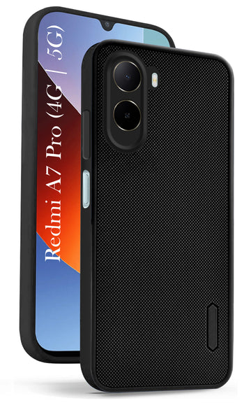 For Redmi A7 Pro 5G Back Cover Case Rubberised (Textured Grip Design| Micro-Fiber Cloth Inside | Slim and Light Weight | Soft Touch and Feel)
