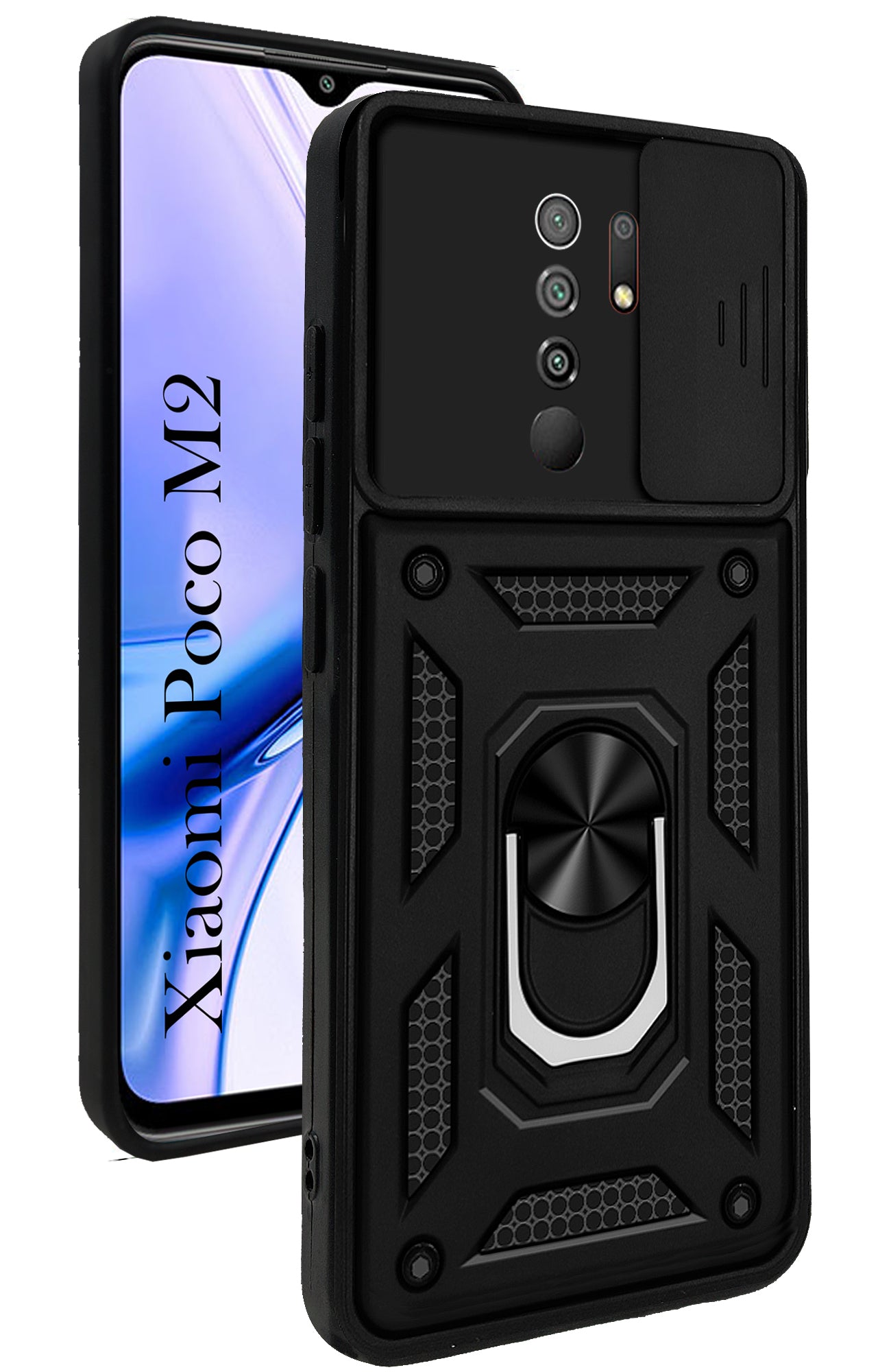 For Poco M2 Back Cover Case (Hybrid Dual Armor Polycarbonate)
