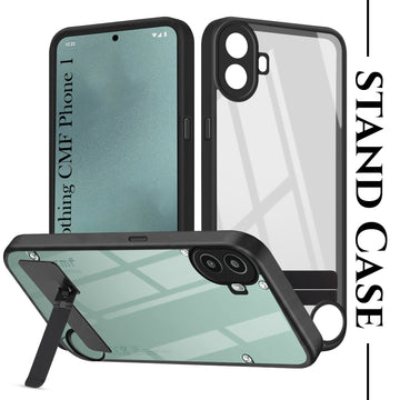 For Nothing CMF Phone 1 Back Cover Case (Built-in Stand | Lifetime Anti Yellow | Kickstand Shockproof | Camera Protection | MagSafe Compatible)