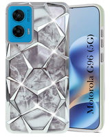 For  Motorola Moto G96 Back Cover Case Compatible With ( Dual Design Glitter Sparkle and Detachable Diamond Print Case | Soft and Flexible)