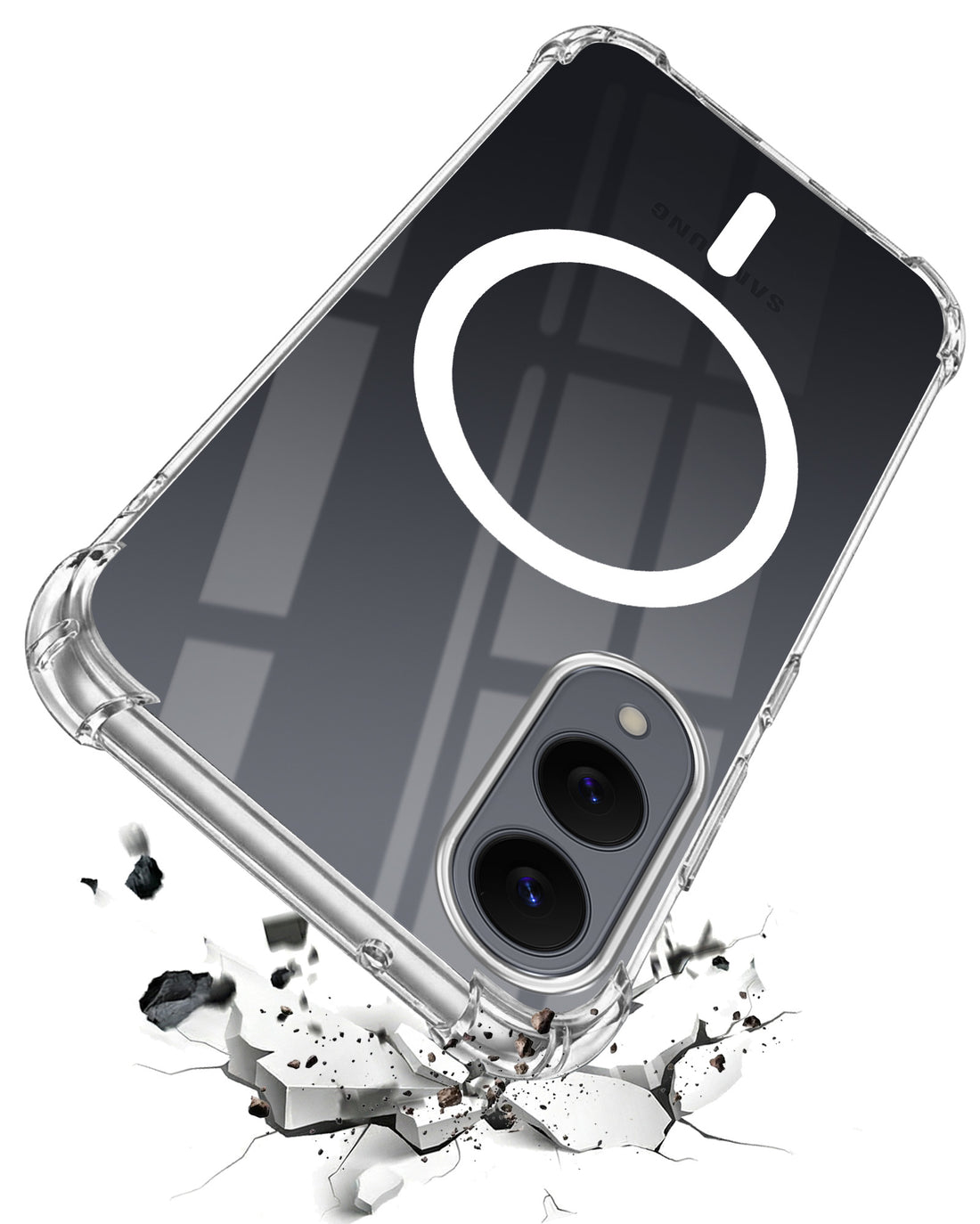 For Samsung Galaxy S25 Edge Back Cover Shockproof Crystal-Clear (Magsafe Wireless Support | Drop & Camera Protection | Hard Polycarbonate)