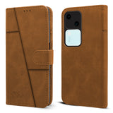 For Vivo V30 5G Flip Cover Case (Stitched Leather with Magnetic Closure)