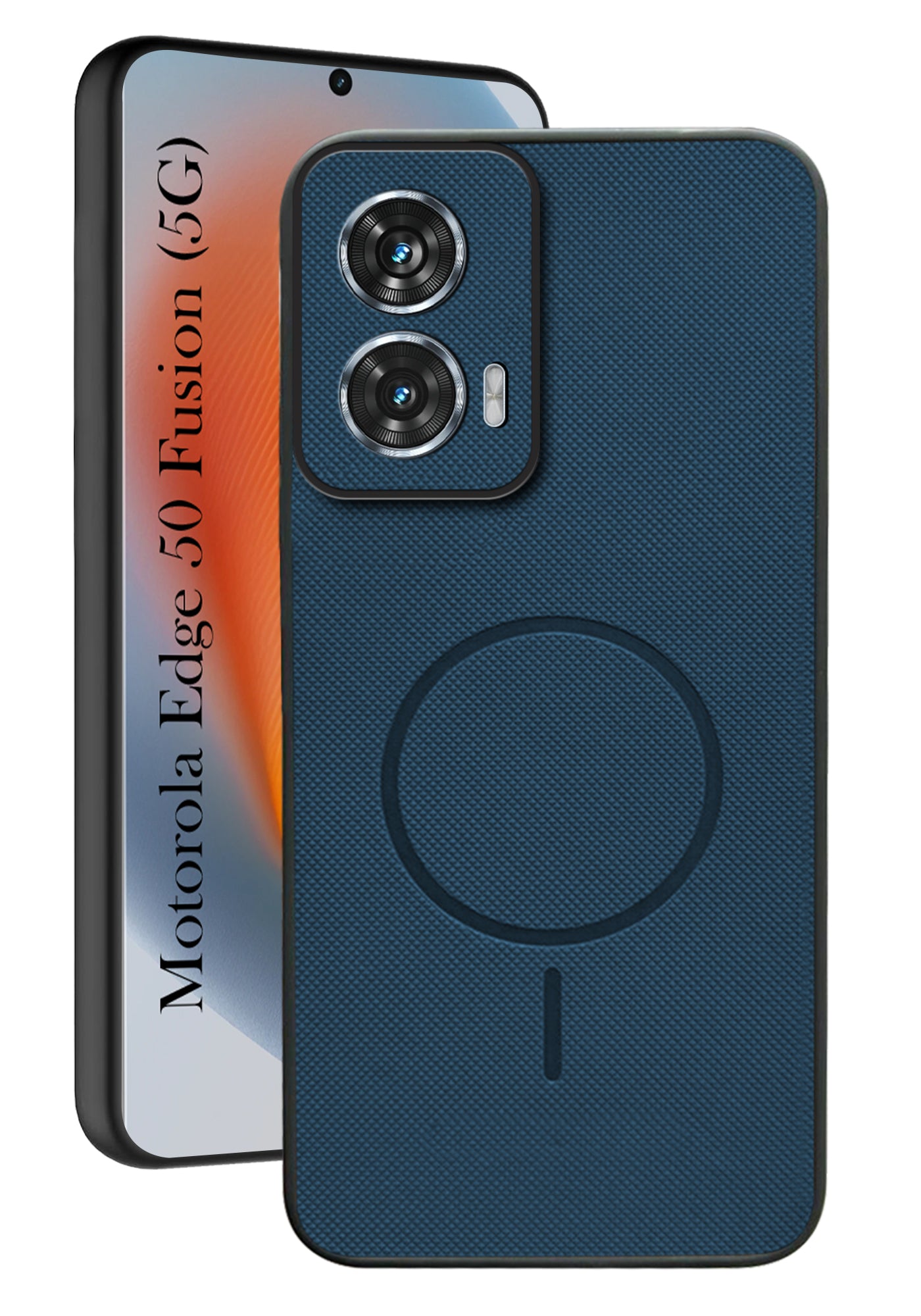 For Motorola Moto Edge 50 Fusion Back Cover Case PU Leather (Texture Grip Design | Professional Minimalist | Camera Protection | Soft and Flexible)