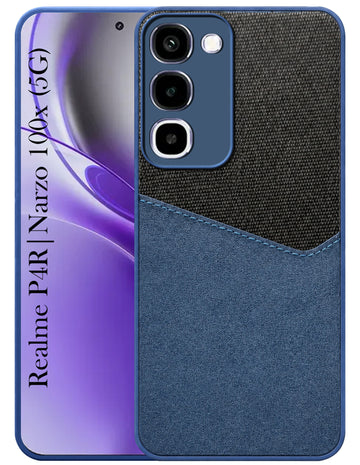 For Realme P4R 5G | Realme Narzo 100X 5G Back Cover Case (Dual PU Leather Stitch | Professional Minimalist | Soft and Flexible)