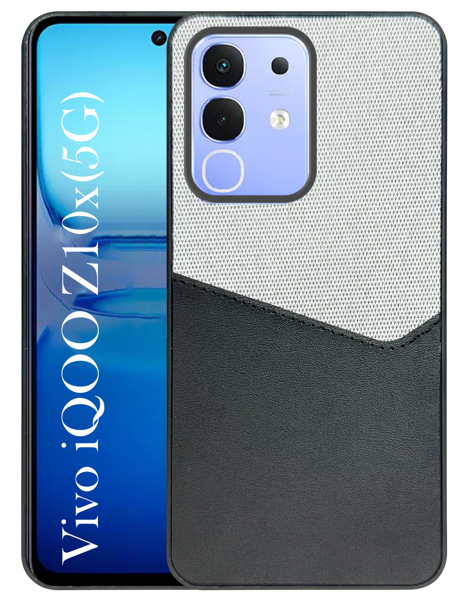 For Vivo iQOO Z10x Back Cover Case (Dual PU Leather Stitch | Professional Minimalist | Soft and Flexible)