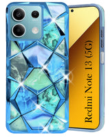 For Xiaomi Redmi Note 13 5G Back Cover Case (Dual Design Glitter Sparkle and Detachable Diamond Print Case | Soft and Flexible)