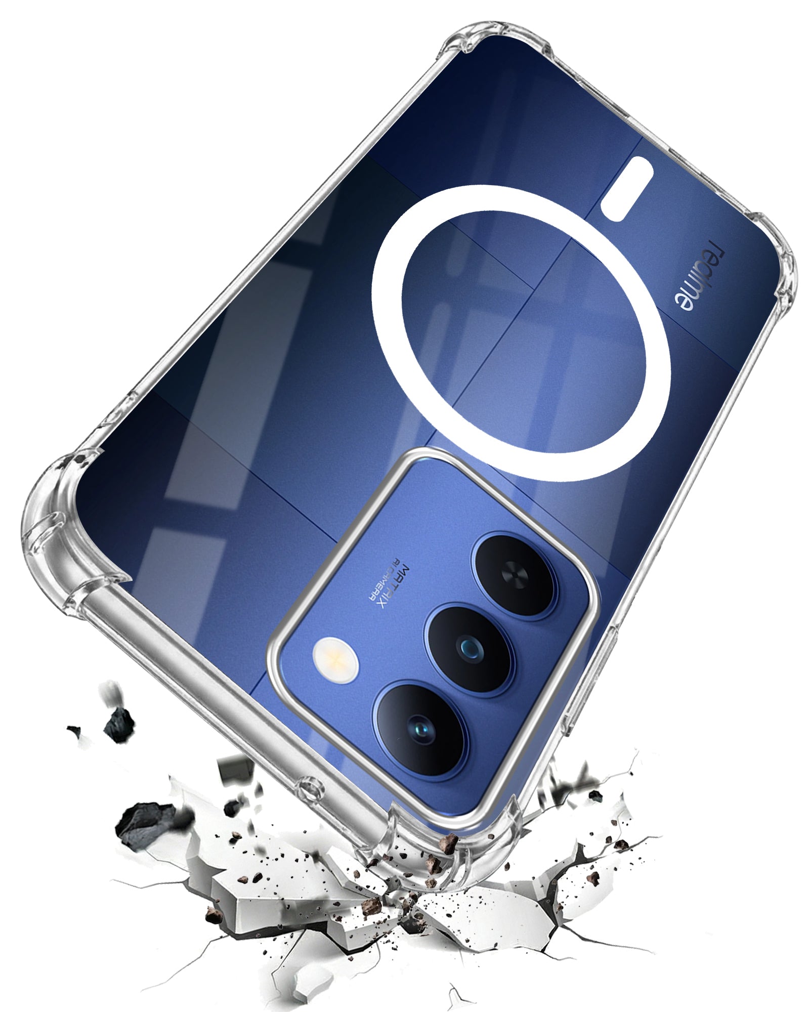 For Realme P4 Lite 5G | Realme Narzo 100 Lite 5G Back Cover Shockproof Crystal-Clear (Magsafe Wireless Support | Drop & Camera Protection | Hard Polycarbonate)