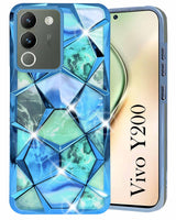 For Vivo Y200 Back Cover Case (Dual Design Glitter Sparkle and Detachable Diamond Print Case | Soft and Flexible)