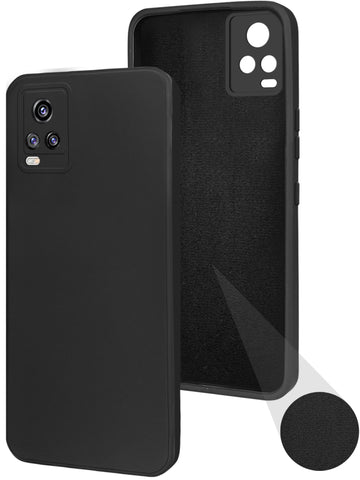 For Vivo Y73 Back Cover Case ( Matte Finish Silicone with Inside Fiber cloth)