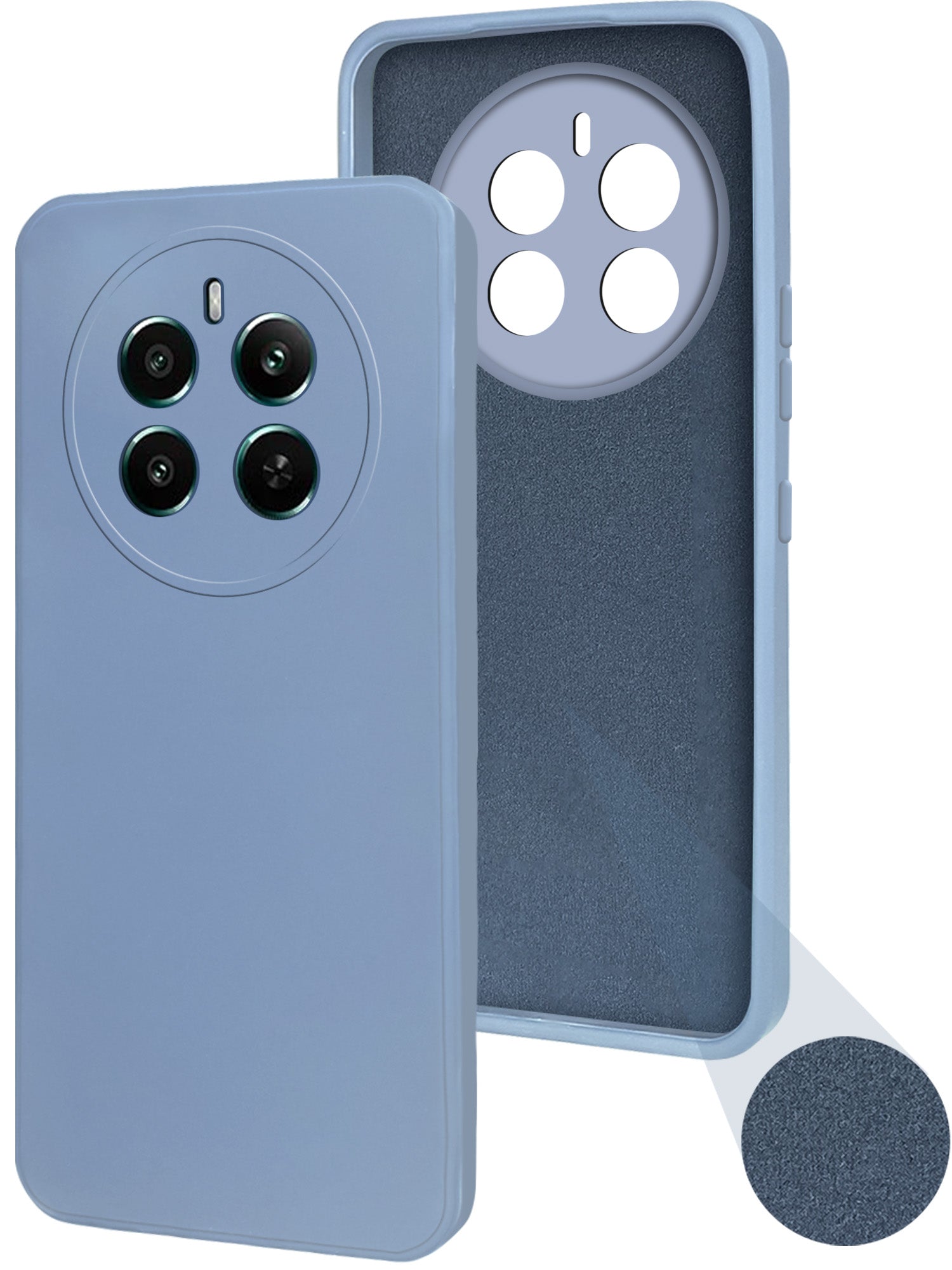 For Realme P1 5G Back Cover Case (Matte Finish Silicone with Inside Fiber Cloth)