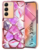 For Vivo Y200e Back Cover Case (Dual Design Glitter Sparkle and Detachable Diamond Print Case | Soft and Flexible)