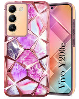 For Vivo Y200e Back Cover Case (Dual Design Glitter Sparkle and Detachable Diamond Print Case | Soft and Flexible)