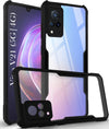 For Vivo V21 | Vivo V21 5G Hybrid Back Cover Case (Shockproof with Polycarbonate Clear Panel | Professional Black)