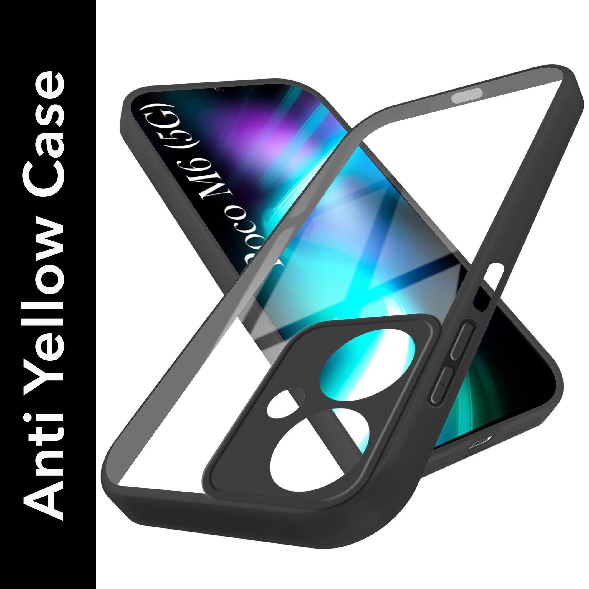 For Poco M6 5G Back Cover Case Ultra-Hybrid (Lifetime Anti Yellow | Anti Scratch | Crystal Clear Shockproof)