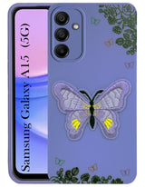 For Samsung Galaxy A15 5G Back Cover Case (Soft Butterfly Embroidery | Women Teen Girls | Camera Protection| Matte Silicone)