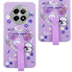 For Realme C65 5G Back Cover Case (3D Cute Heart Strap Holder | Camera Protection | Designer Girls Print)