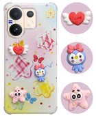 For Vivo V60 | Vivo T4 Pro Back Cover Case (3D Cute Cartoons | Hard Back Side Soft | Matte Premium Finish | HD Printing)